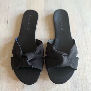 Rothy's Black Bow Slide Sandals